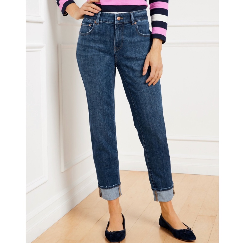 NWT Talbots Blue Ankle Cropped Jeans Classic Style Size 16 Petite